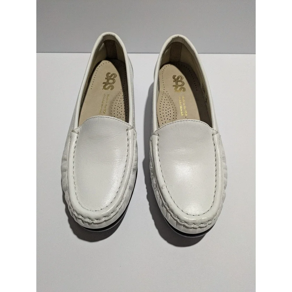 SAS Tripad‎ Comfort Loafers Womens 5.5 M White Leather Slip On Shoes